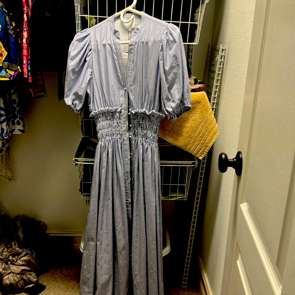 Maxi blue and white Sundays dress size XS. NWT